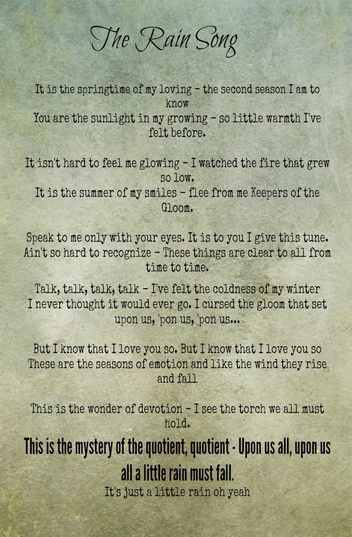 The Rain Song Daily Inspiring Words The Rain Song Daily Inspiring Words