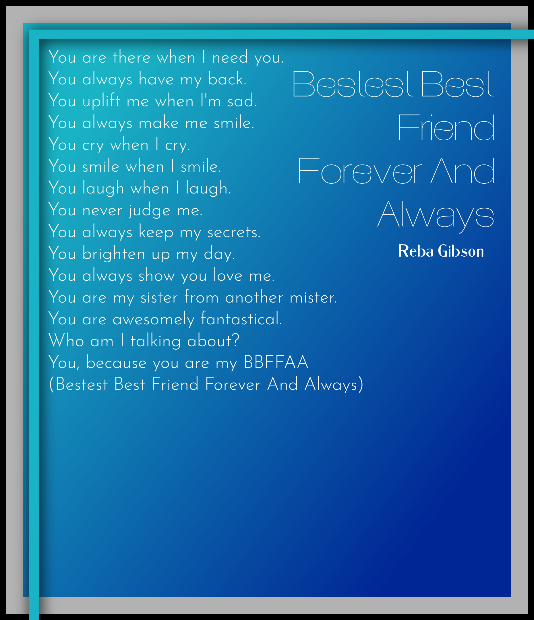 you are my best friend forever poems