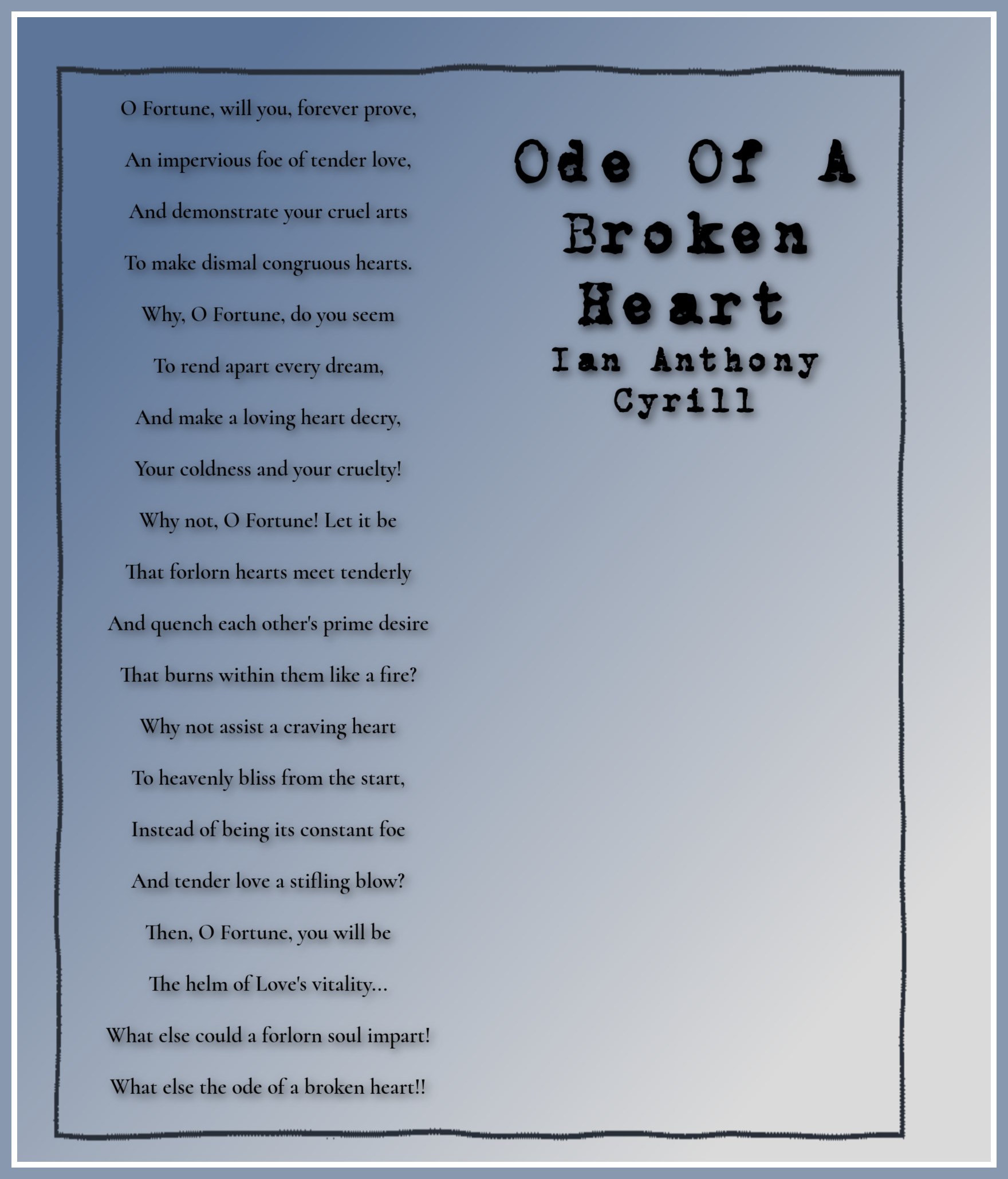 the broken heart poem
