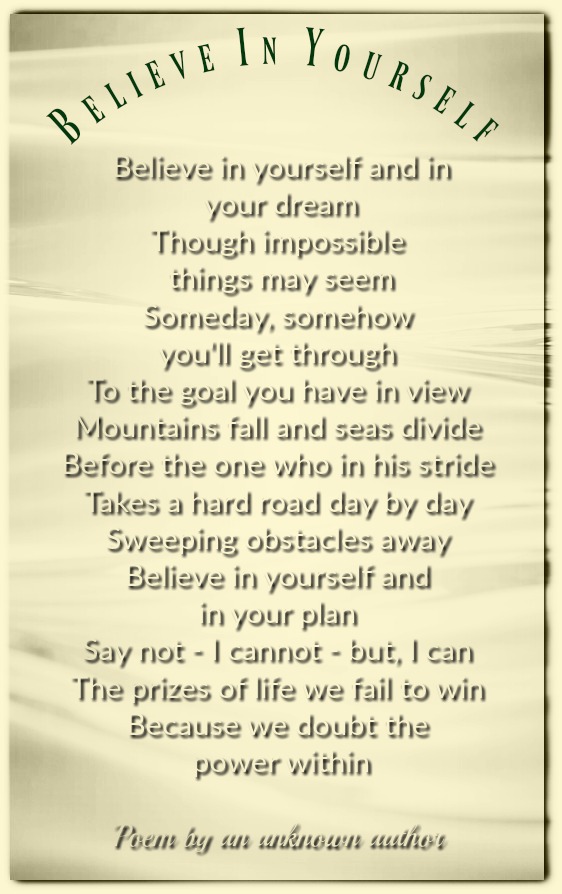 Believe In Yourself  Inspirational Poems