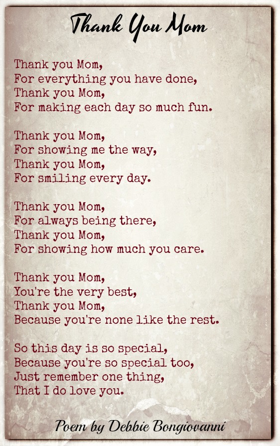 Thank You Poems For Mom